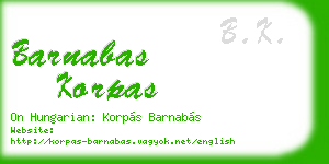 barnabas korpas business card