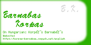 barnabas korpas business card